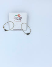 Load image into Gallery viewer, Forward Facing Oval Hoops with Metal Beads