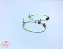 Load image into Gallery viewer, Forward Facing Oval Hoops with Metal Beads