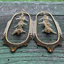 Load image into Gallery viewer, statement hoops with snake vertebrae