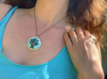 Load image into Gallery viewer, crystal and sage polymer clay pendant 420 collection