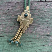 Load image into Gallery viewer, cow skull brass bolo