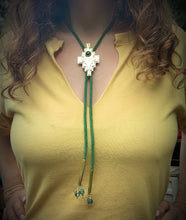 Load image into Gallery viewer, cow skull brass bolo