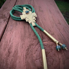 Load image into Gallery viewer, cow skull brass bolo