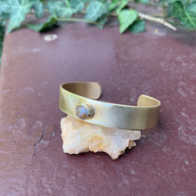 Load image into Gallery viewer, brass & moss agate cuff