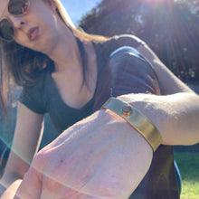 Load image into Gallery viewer, brass & moss agate cuff