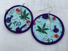 Load image into Gallery viewer, polymer clay and sterling silver 420 earrings, 2 pairs