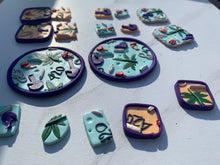 Load image into Gallery viewer, polymer clay and sterling silver 420 earrings, 2 pairs
