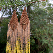 Load image into Gallery viewer, gold, yellow, & brown statement earrings