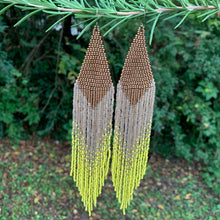 Load image into Gallery viewer, gold, yellow, & brown statement earrings