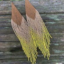 Load image into Gallery viewer, gold, yellow, & brown statement earrings