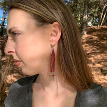 Load image into Gallery viewer, lavender & cranberry symmetrical earrings