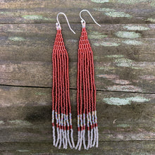 Load image into Gallery viewer, lavender & cranberry symmetrical earrings