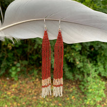 Load image into Gallery viewer, lavender & cranberry symmetrical earrings
