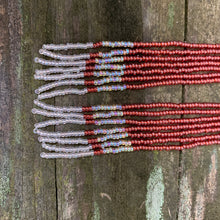 Load image into Gallery viewer, lavender & cranberry symmetrical earrings