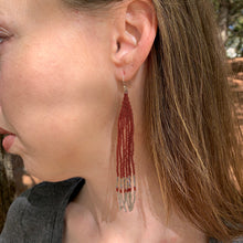 Load image into Gallery viewer, lavender & cranberry symmetrical earrings