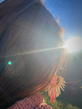 Load image into Gallery viewer, dusty pink & ivory sunburst beaded earrings
