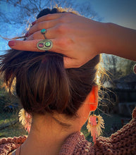 Load image into Gallery viewer, dusty pink & ivory sunburst beaded earrings