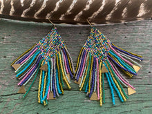 Load image into Gallery viewer, multi color fringe beaded statement earrings