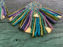 Load image into Gallery viewer, multi color fringe beaded statement earrings