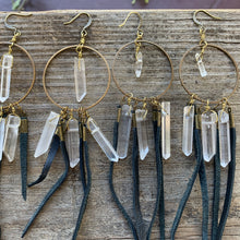 Load image into Gallery viewer, black or brown dream catcher earrings, made-to-order
