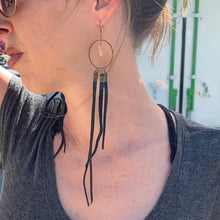 Load image into Gallery viewer, black or brown dream catcher earrings, made-to-order