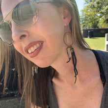 Load image into Gallery viewer, black or brown dream catcher earrings, made-to-order
