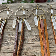 Load image into Gallery viewer, black or brown dream catcher earrings, made-to-order