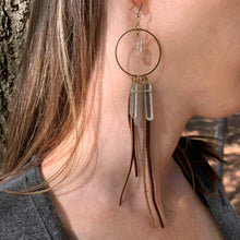 Load image into Gallery viewer, black or brown dream catcher earrings, made-to-order