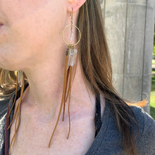 Load image into Gallery viewer, black or brown dream catcher earrings, made-to-order