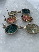 Load image into Gallery viewer, beaded circle stud double tiered earrings