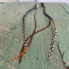 Load image into Gallery viewer, natural chrysocolla, silver, and long feather earrings