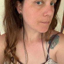 Load image into Gallery viewer, natural chrysocolla, silver, and long feather earrings