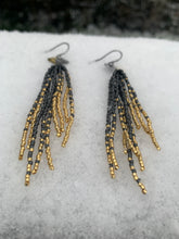 Load image into Gallery viewer, fire & ice beaded keum-boo earrings