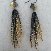 Load image into Gallery viewer, fire & ice beaded keum-boo earrings
