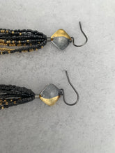 Load image into Gallery viewer, fire & ice beaded keum-boo earrings