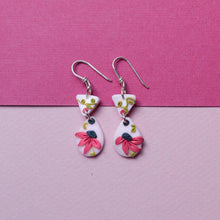 Load image into Gallery viewer, dainty floral polymer clay earrings