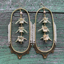 Load image into Gallery viewer, statement hoops with snake vertebrae