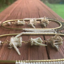 Load image into Gallery viewer, statement hoops with snake vertebrae