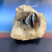 Load image into Gallery viewer, men's cigar band style ring with biggs jasper
