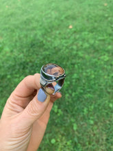 Load image into Gallery viewer, men's cigar band style ring with biggs jasper