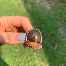 Load image into Gallery viewer, men's cigar band style ring with biggs jasper