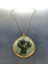 Load image into Gallery viewer, crystal and sage polymer clay pendant 420 collection