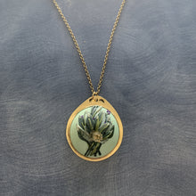 Load image into Gallery viewer, crystal and sage polymer clay pendant 420 collection