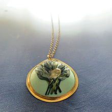 Load image into Gallery viewer, crystal and sage polymer clay pendant 420 collection