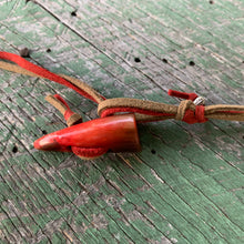 Load image into Gallery viewer, elk antler, silver, leather, deerskin, and horn long necklace