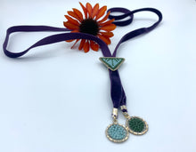 Load image into Gallery viewer, purple velvet ladies beaded bolo
