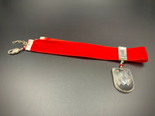 Load image into Gallery viewer, red velvet choker with vintage faceted chandelier crystal