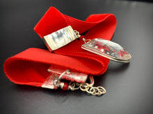 Load image into Gallery viewer, red velvet choker with vintage faceted chandelier crystal