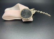 Load image into Gallery viewer, baby pink and chrome beaded velvet choker