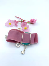 Load image into Gallery viewer, pink turquoise velvet beaded choker